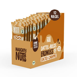 Bio Dattel-Riegel Erdnuss Salted Caramel 12er-Packung