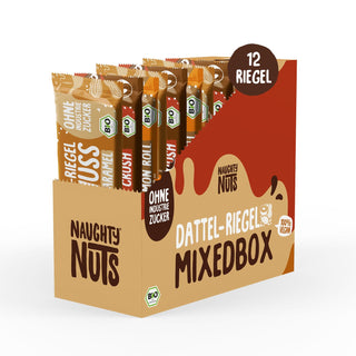 Naughty Nuts Nussmus Riegel Bio Nussmus-Dattel-Riegel Mixed Box