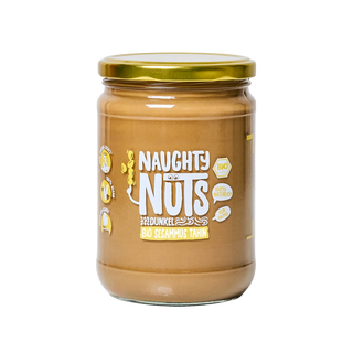 Glas mit Bio Sesammus Tahin dunkel von Naughty Nuts