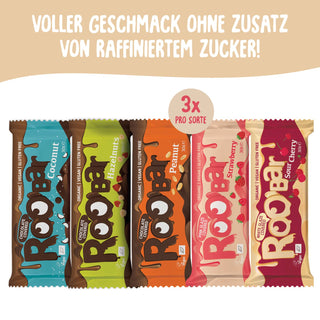 Roobar Schoko-Riegel Probierpaket Probierpaket Schokoriegel Roobar  (15 Riegel)